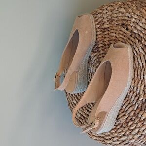 Castaner Womens Dosalia Tan Canvas Open Toe 2.25" Espadrille Sandals EU38/US8